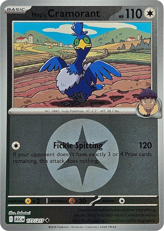 Hop's Cramorant (177/217) (Energy Symbol Pattern) [Mega Evolution: Ascended Heroes] | I Want That Stuff Brandon
