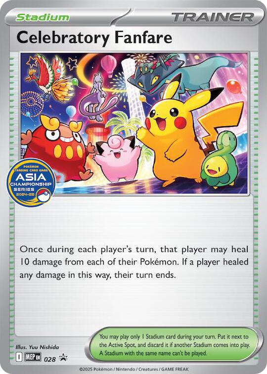 Celebratory Fanfare (028) (Asia Championship Series 24-25) [Mega Evolution Promo] | I Want That Stuff Brandon