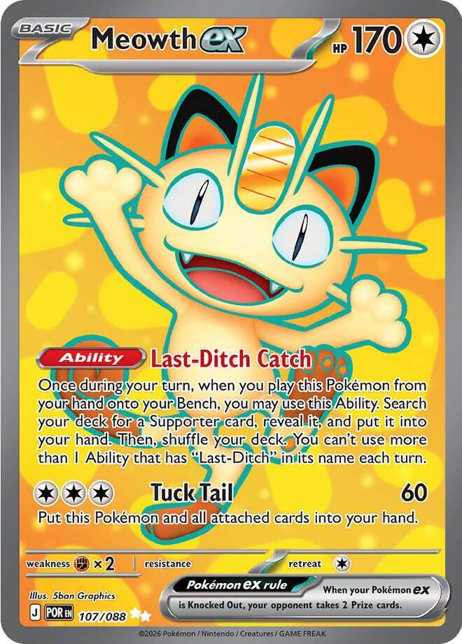 Meowth ex (107/088) [Mega Evolution: Perfect Order] | I Want That Stuff Brandon