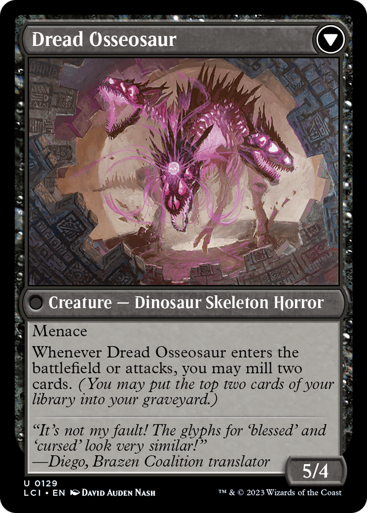 Visage of Dread // Dread Osseosaur [The Lost Caverns of Ixalan] | I Want That Stuff Brandon