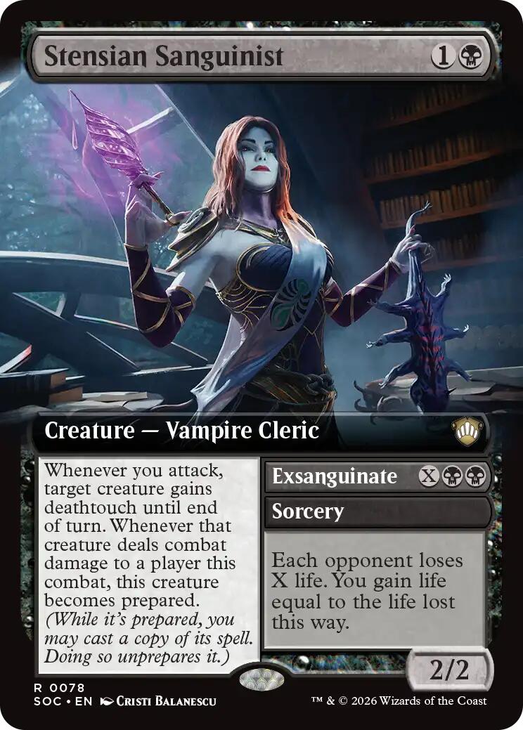 Stensian Sanguinist (Extended Art) [Secrets of Strixhaven Commander] | I Want That Stuff Brandon