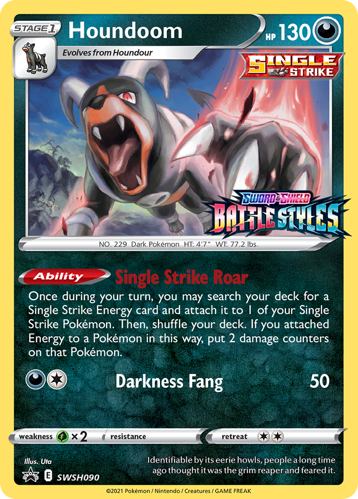 Houndoom (SWSH090) (Prerelease Promo) [Sword & Shield: Black Star Promos] | I Want That Stuff Brandon