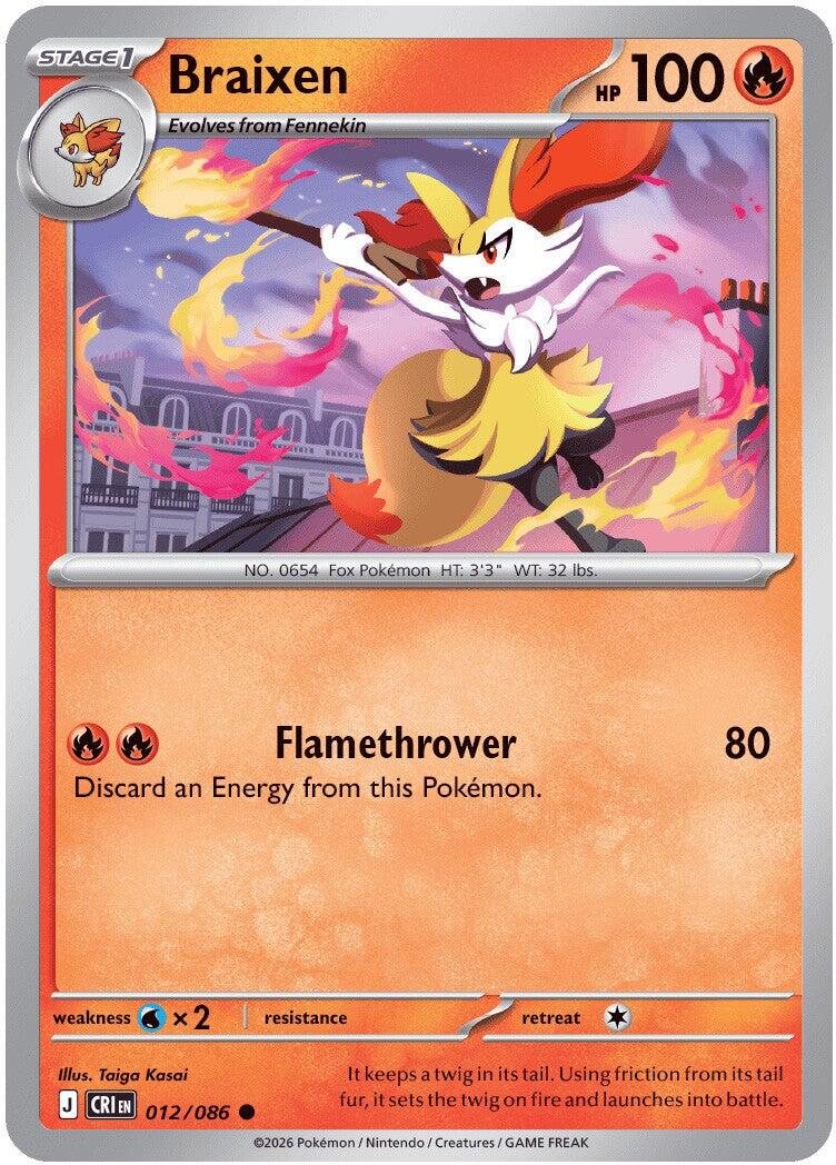 Braixen (012/086) [Mega Evolution: Chaos Rising] | I Want That Stuff Brandon