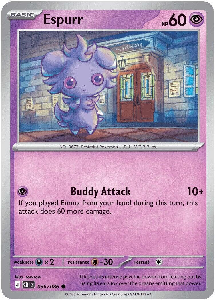 Espurr (036/086) [Mega Evolution: Chaos Rising] | I Want That Stuff Brandon