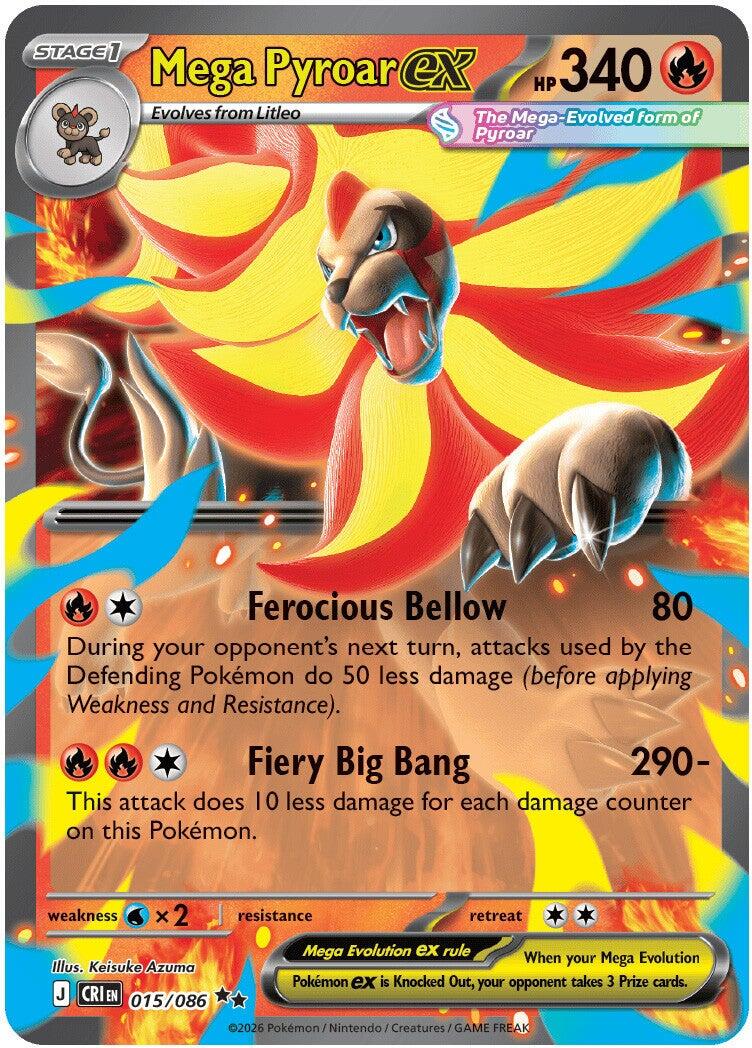 Mega Pyroar ex (015/086) [Mega Evolution: Chaos Rising] | I Want That Stuff Brandon