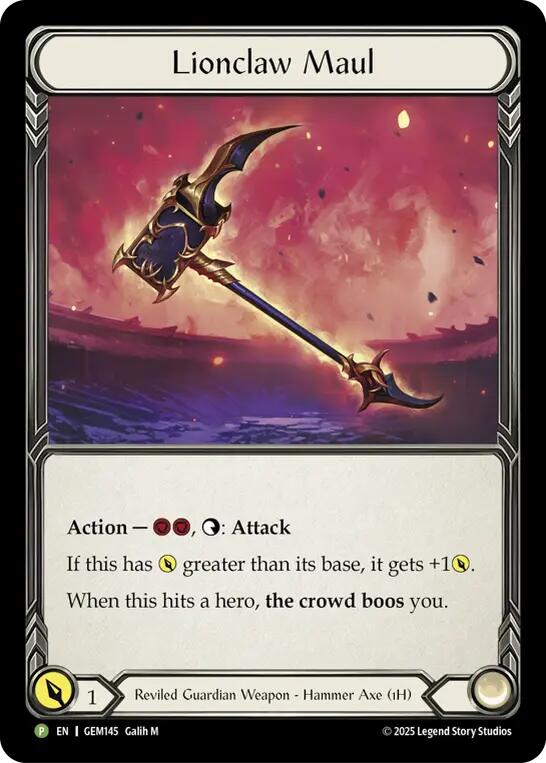 Lionclaw Maul [GEM145-CF] (GEM Pack 5)  Cold Foil | I Want That Stuff Brandon