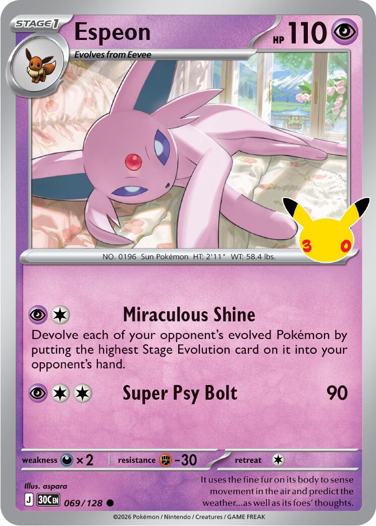Espeon (069/128) [Mega Evolution: 30th Celebration] | I Want That Stuff Brandon