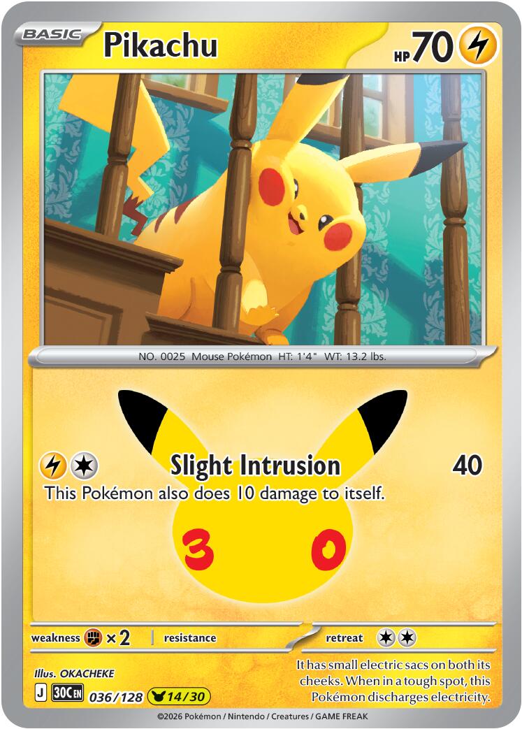 Pikachu (036/128) [Mega Evolution: 30th Celebration] | I Want That Stuff Brandon