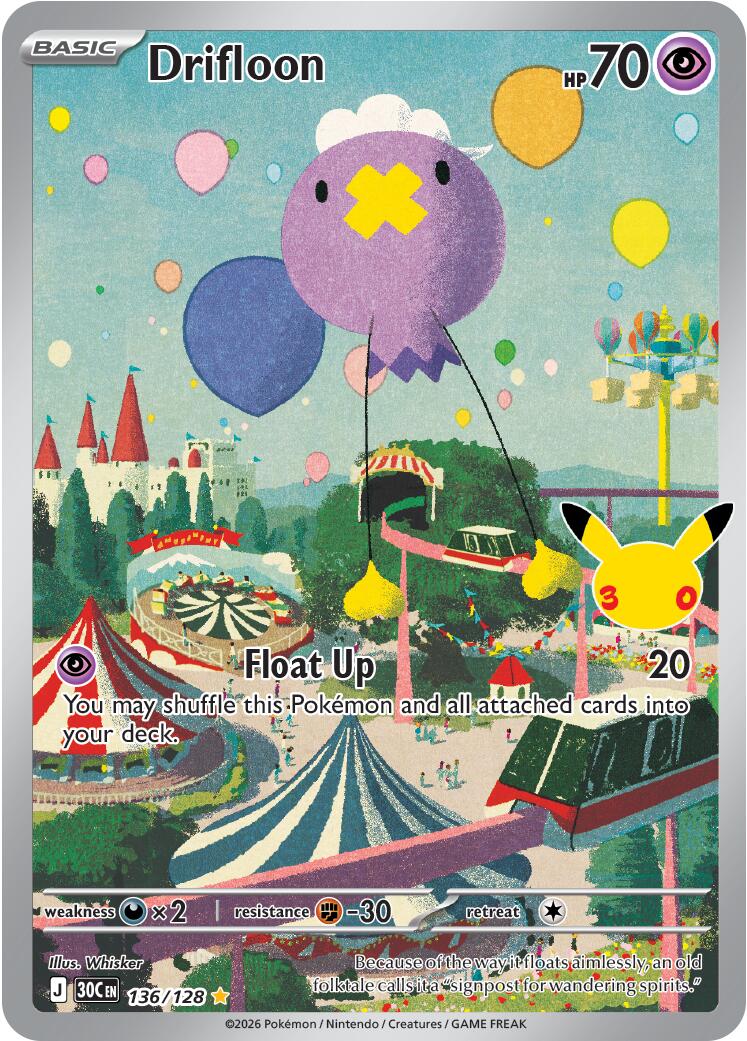 Drifloon (136/128) [Mega Evolution: 30th Celebration] | I Want That Stuff Brandon