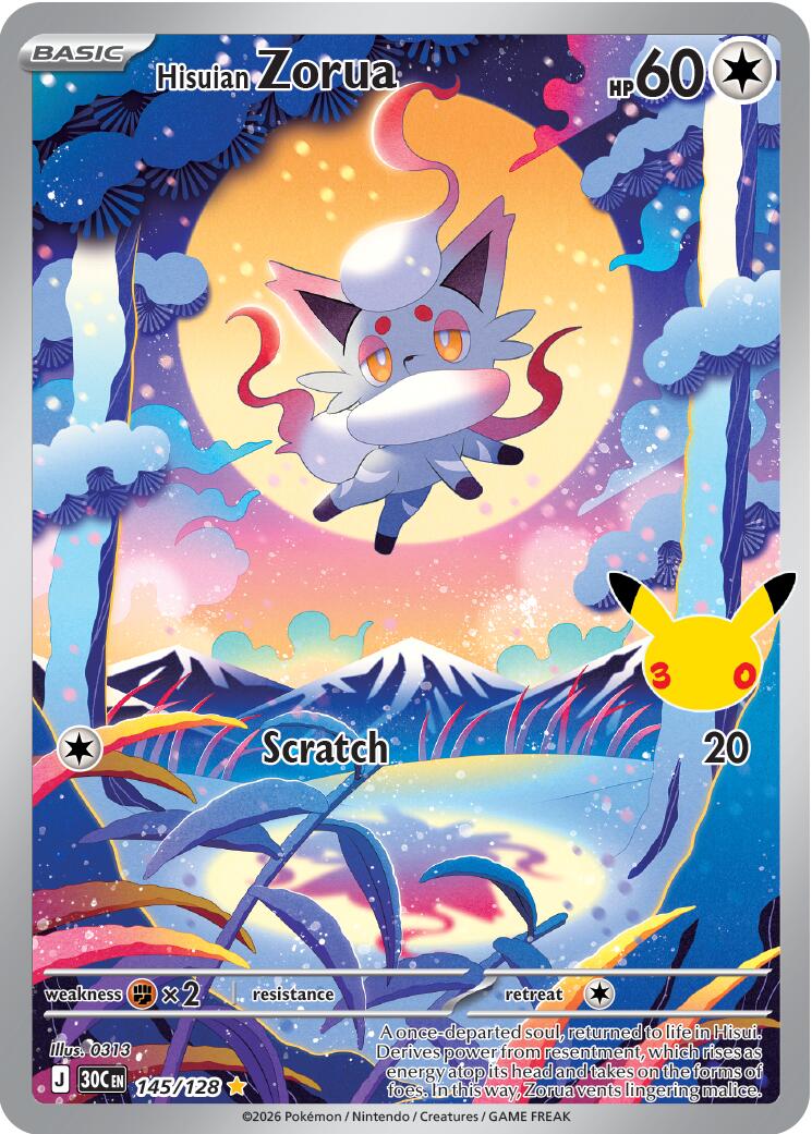 Hisuian Zorua (145/128) [Mega Evolution: 30th Celebration] | I Want That Stuff Brandon