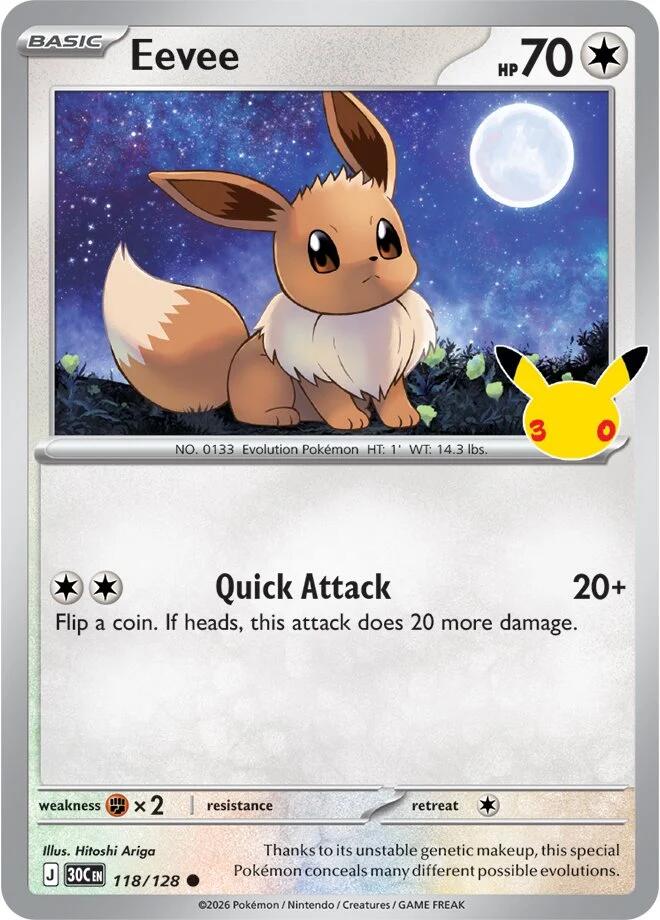 Eevee (118/128) [Mega Evolution: 30th Celebration] | I Want That Stuff Brandon