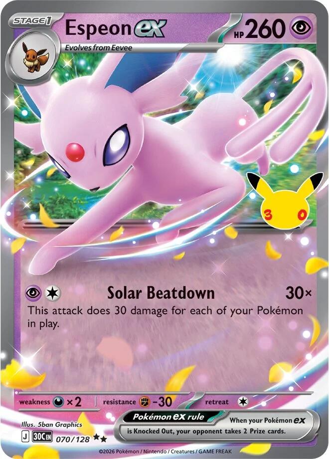 Espeon ex (070/128) [Mega Evolution: 30th Celebration] | I Want That Stuff Brandon