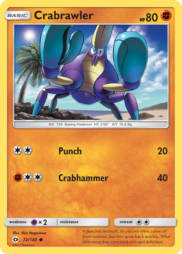 Crabrawler (72/149) [Sun & Moon: Base Set] | I Want That Stuff Brandon
