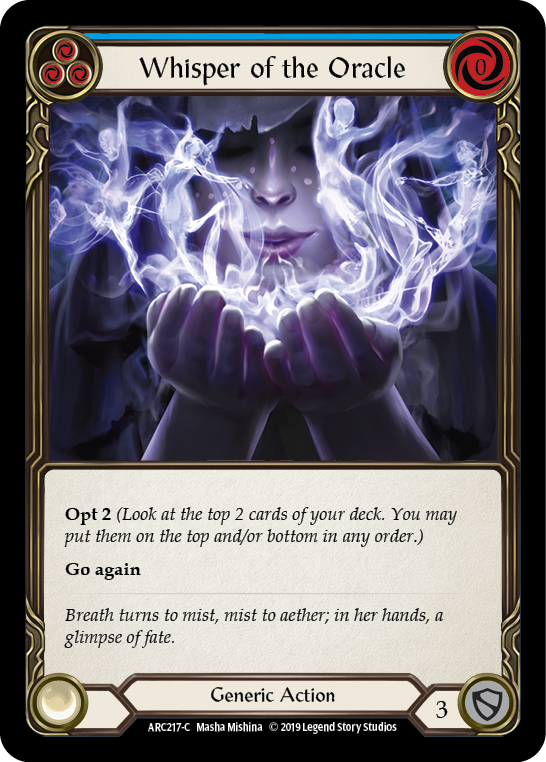 Whisper of the Oracle (Blue) [ARC217-C] (Arcane Rising)  1st Edition Rainbow Foil | I Want That Stuff Brandon