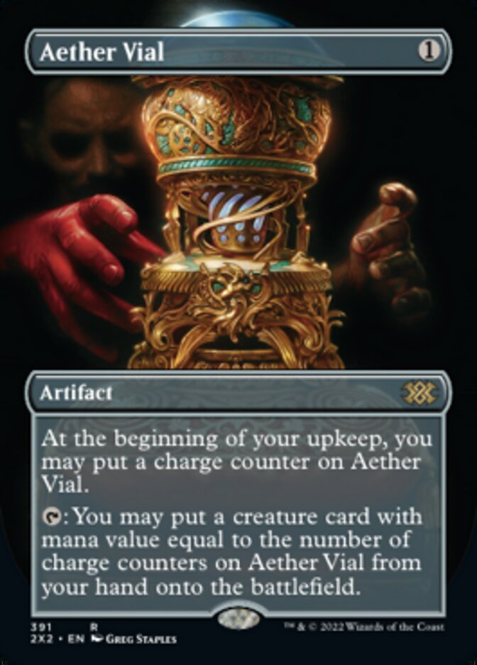 Aether Vial (Borderless Alternate Art) [Double Masters 2022] | I Want That Stuff Brandon