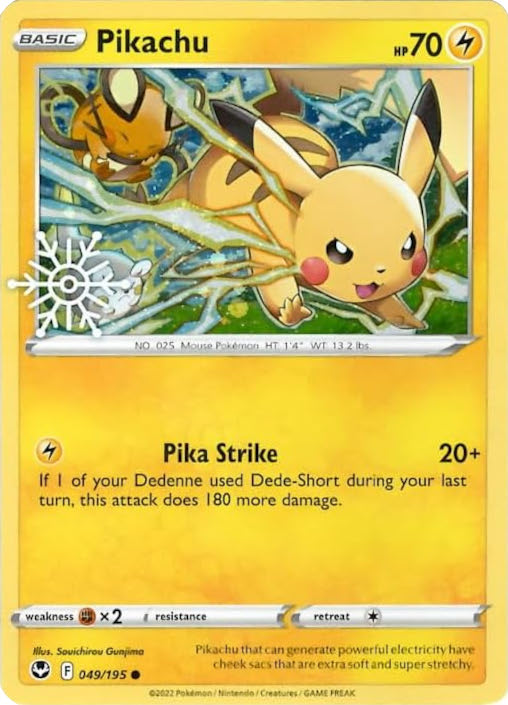 Pikachu (049/195) (Holiday Calendar) [Sword & Shield: Silver Tempest] | I Want That Stuff Brandon