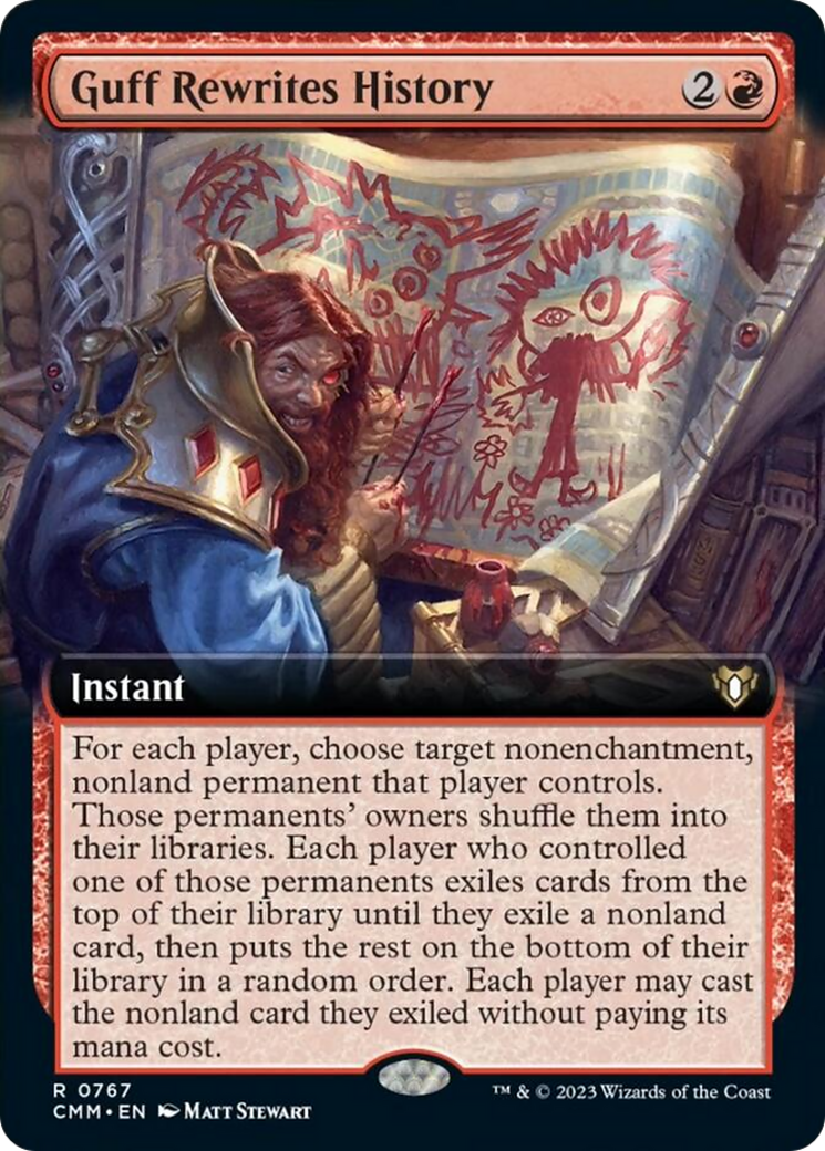 Guff Rewrites History (Extended Art) [Commander Masters] | I Want That Stuff Brandon