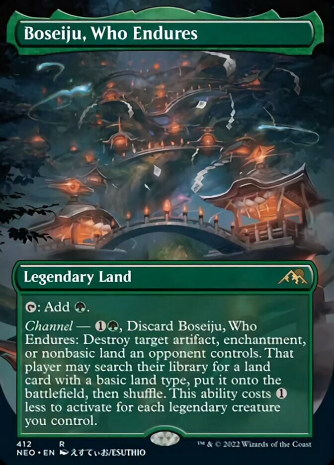 Boseiju, Who Endures (Borderless Alternate Art) [Kamigawa: Neon Dynasty] | I Want That Stuff Brandon