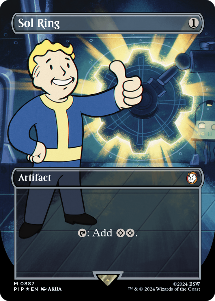 Sol Ring (Borderless) (Surge Foil) [Fallout] | I Want That Stuff Brandon