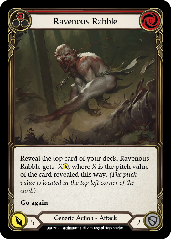 Ravenous Rabble (Red) [ARC191-C] (Arcane Rising)  1st Edition Normal | I Want That Stuff Brandon