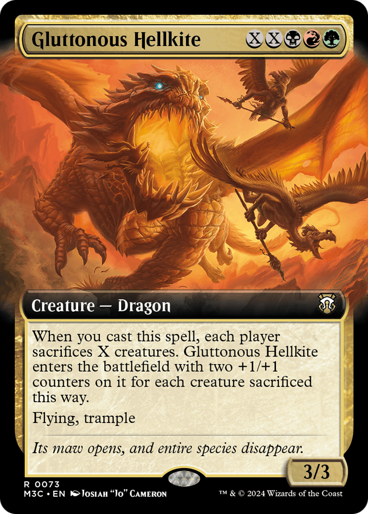 Gluttonous Hellkite (Extended Art) (Ripple Foil) [Modern Horizons 3 Commander] | I Want That Stuff Brandon