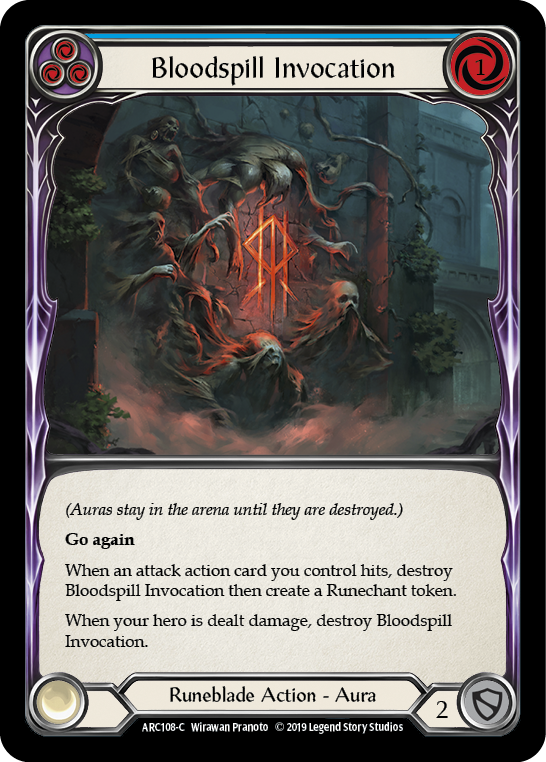 Bloodspill Invocation (Blue) [ARC108-C] (Arcane Rising)  1st Edition Rainbow Foil | I Want That Stuff Brandon