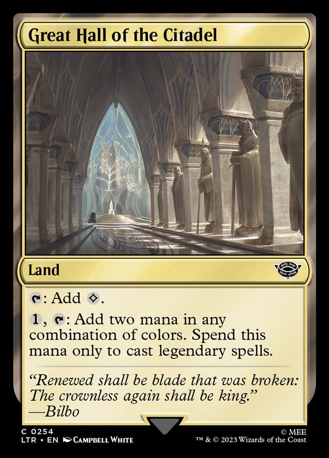 Great Hall of the Citadel [The Lord of the Rings: Tales of Middle-Earth] | I Want That Stuff Brandon