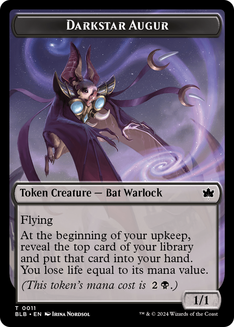Darkstar Augur Token [Bloomburrow Tokens] | I Want That Stuff Brandon