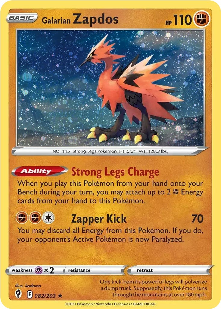 Galarian Zapdos (082/203) (Cosmos Holo) [Sword & Shield: Evolving Skies] | I Want That Stuff Brandon