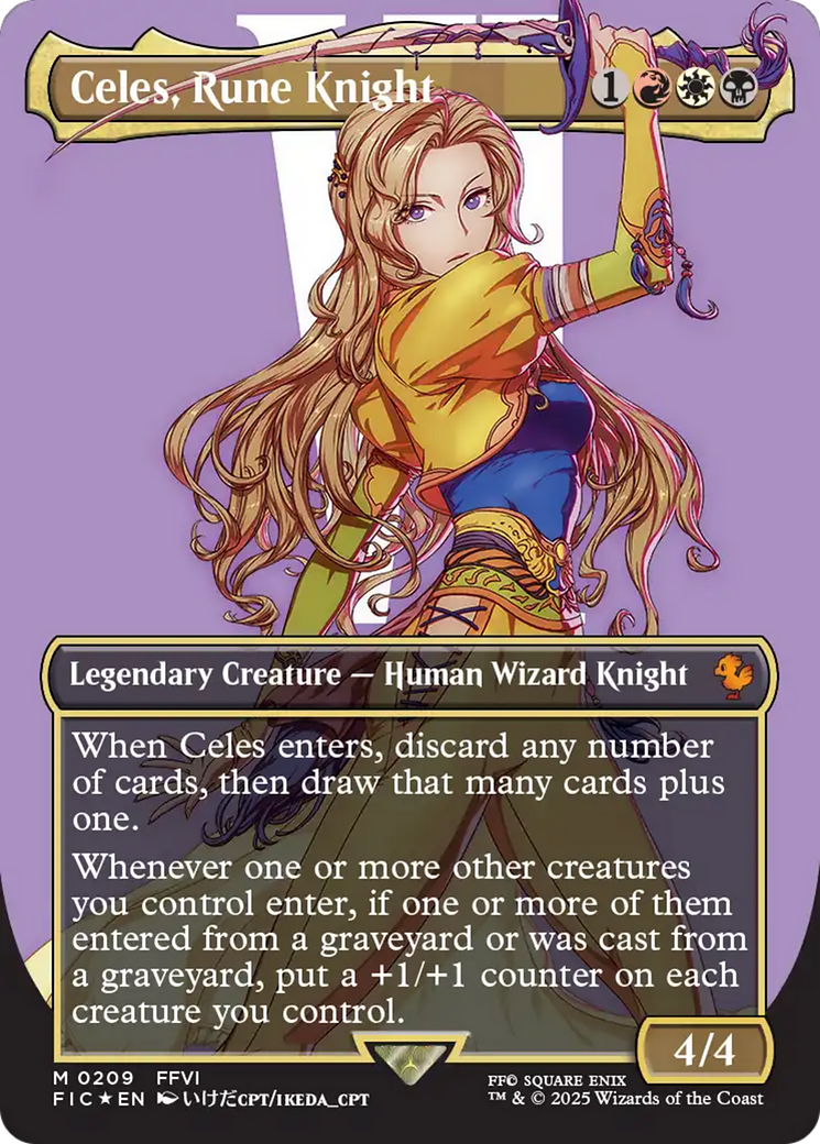 Celes, Rune Knight (Borderless) (Surge Foil) [FINAL FANTASY Commander] | I Want That Stuff Brandon