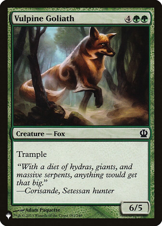 Vulpine Goliath [The List] | I Want That Stuff Brandon