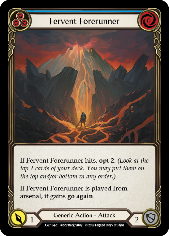 Fervent Forerunner (Blue) [ARC184-C] (Arcane Rising)  1st Edition Normal | I Want That Stuff Brandon