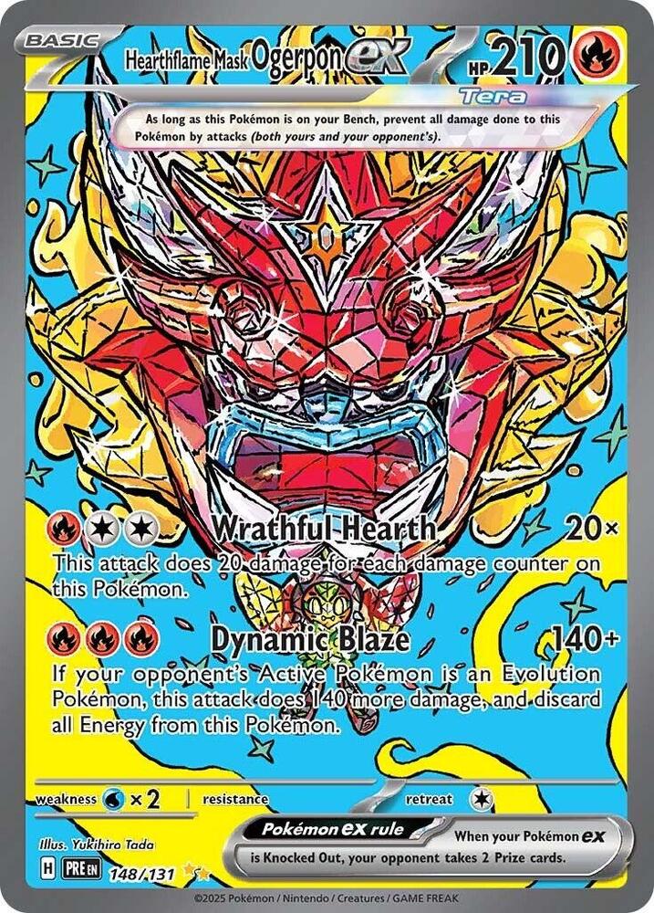 Hearthflame Mask Ogerpon ex (148/131) [Scarlet & Violet: Prismatic Evolutions] | I Want That Stuff Brandon