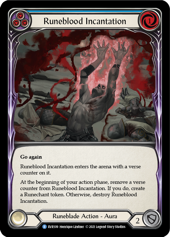 Runeblood Incantation (Blue) [EVR109] (Everfest)  1st Edition Rainbow Foil | I Want That Stuff Brandon