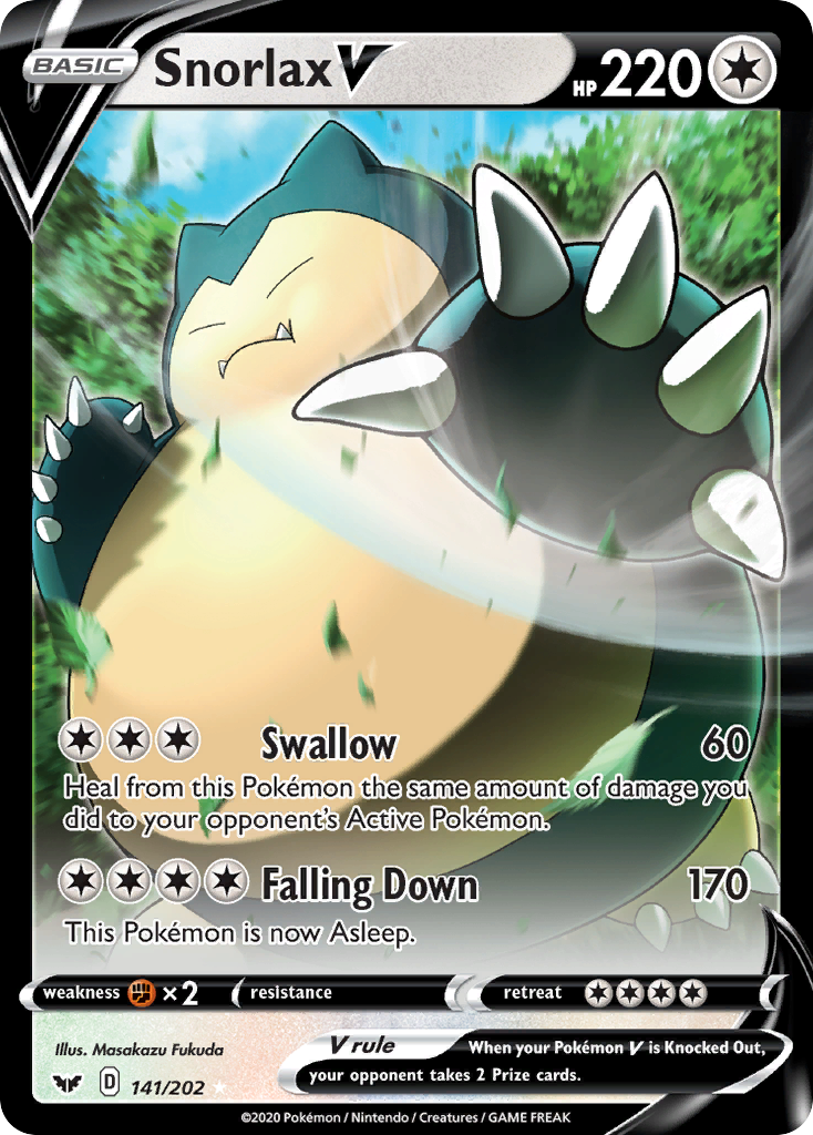 Snorlax V (141/202) (Oversized) [Sword & Shield: Base Set] | I Want That Stuff Brandon