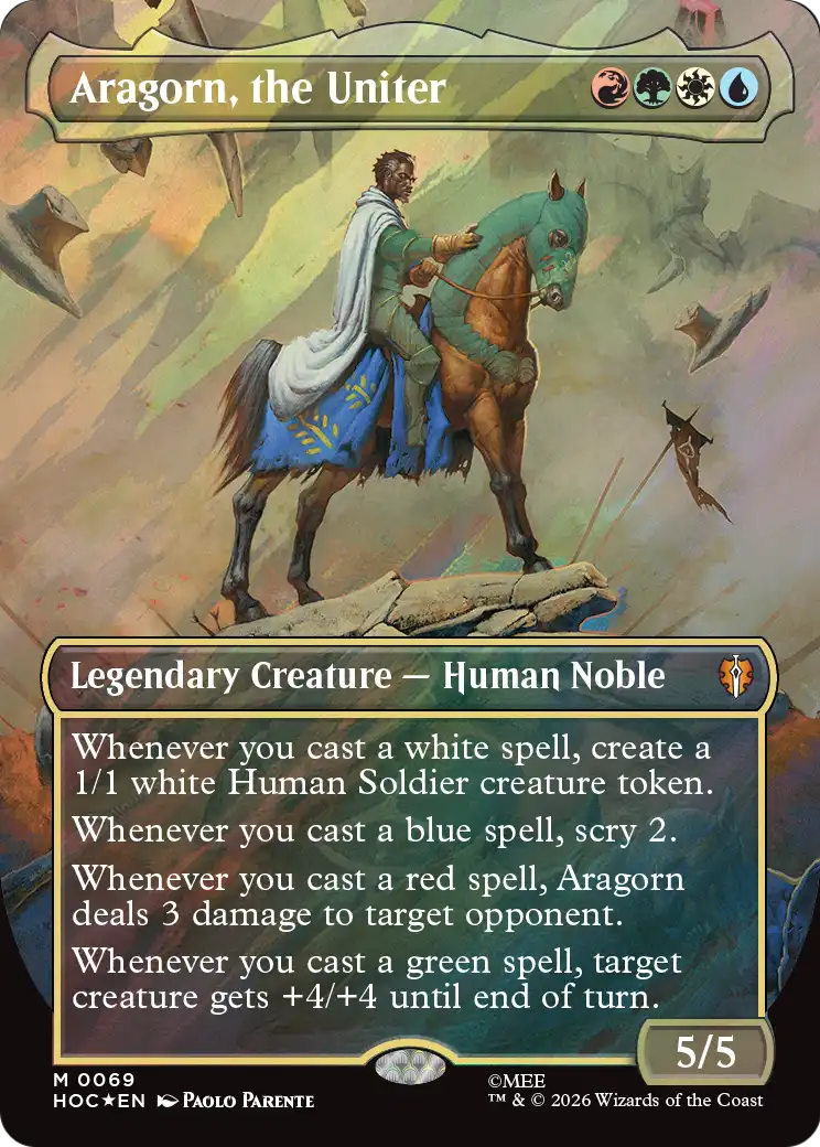 Aragorn, the Uniter (Borderless) (Surge Foil) [The Hobbit: Eternal-Legal] | I Want That Stuff Brandon