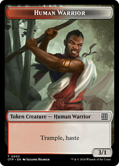 Human Warrior // Plot Double-Sided Token [Outlaws of Thunder Junction: Breaking News Tokens] | I Want That Stuff Brandon
