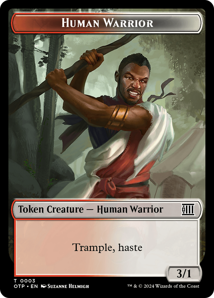 Human Warrior Token [Outlaws of Thunder Junction: Breaking News Tokens] | I Want That Stuff Brandon