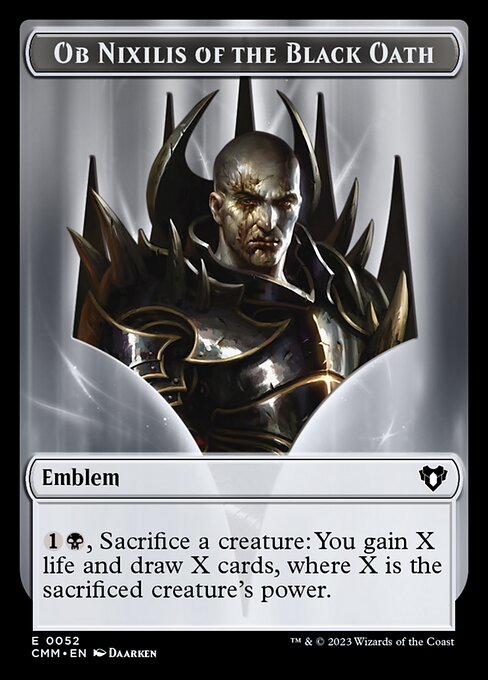 Eldrazi Spawn // Emblem - Ob Nixilis of the Black Oath Double-Sided Token [Commander Masters Tokens] | I Want That Stuff Brandon