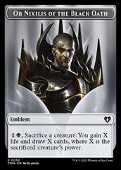 Eldrazi Spawn // Emblem - Ob Nixilis of the Black Oath Double-Sided Token [Commander Masters Tokens] | I Want That Stuff Brandon