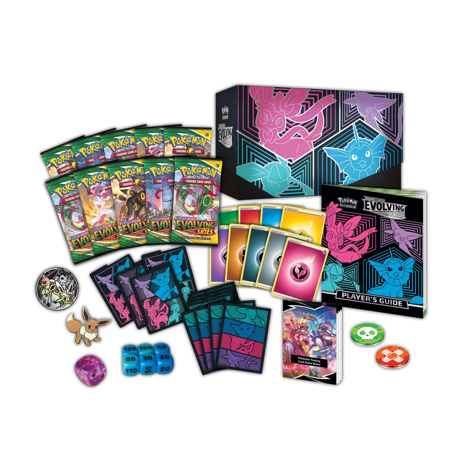 Sword & Shield: Evolving Skies - Elite Trainer Box (Glaceon/Vaporeon/Sylveon/Espeon) (Pokemon Center Exclusive) | I Want That Stuff Brandon