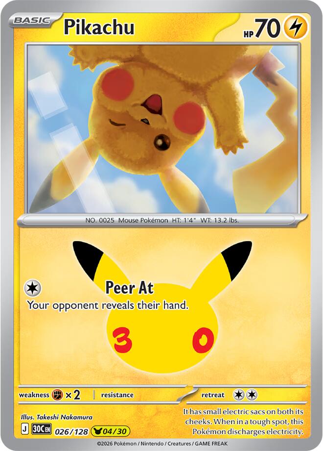 Pikachu (026/128) [Mega Evolution: 30th Celebration] | I Want That Stuff Brandon