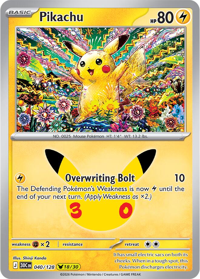 Pikachu (040/128) [Mega Evolution: 30th Celebration] | I Want That Stuff Brandon