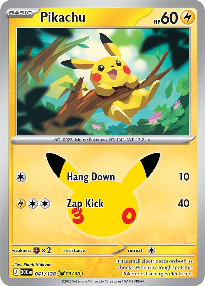 Pikachu (041/128) [Mega Evolution: 30th Celebration] | I Want That Stuff Brandon