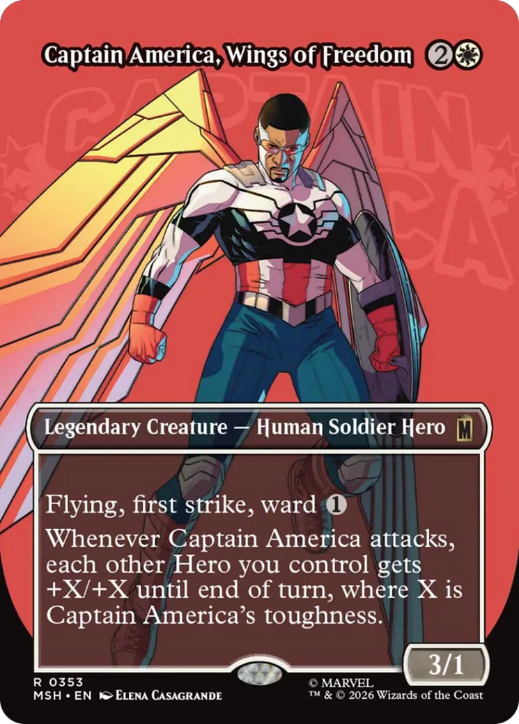 Captain America, Wings of Freedom (Borderless) [Marvel Super Heroes] | I Want That Stuff Brandon