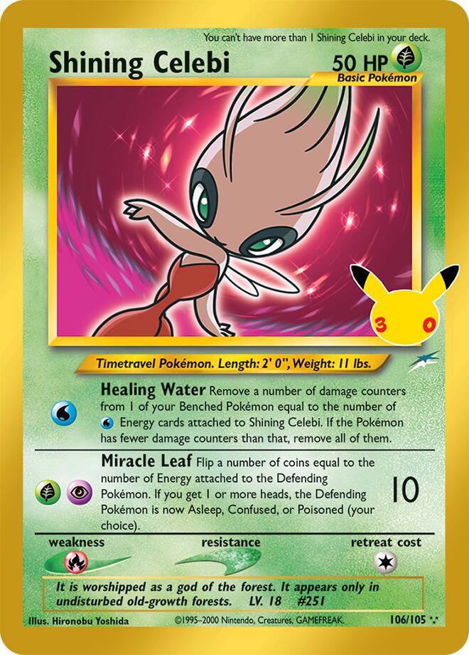 Shining Celebi (106/105) [Mega Evolution: 30th Celebration Classic Collection] | I Want That Stuff Brandon