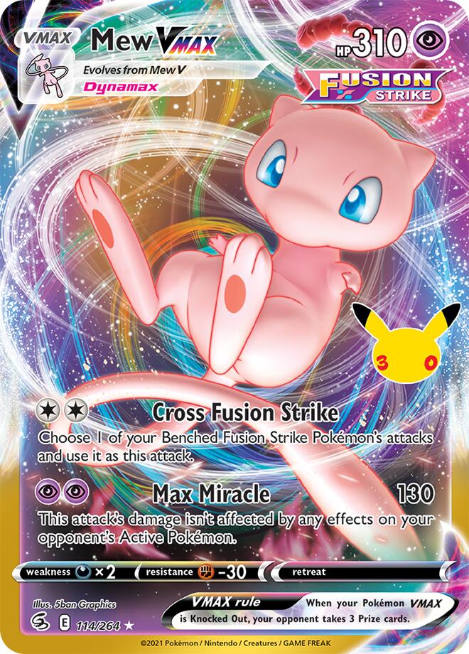 Mew VMAX (114/264) [Mega Evolution: 30th Celebration Classic Collection] | I Want That Stuff Brandon