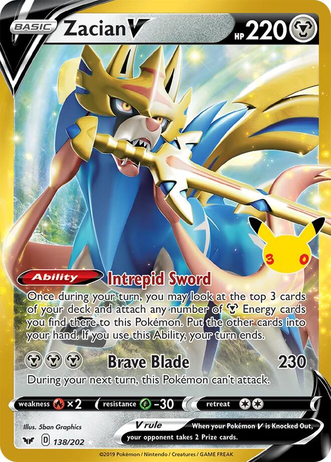 Zacian V (138/202) [Mega Evolution: 30th Celebration Classic Collection] | I Want That Stuff Brandon