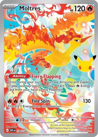 Moltres (130/128) [Mega Evolution: 30th Celebration] | I Want That Stuff Brandon