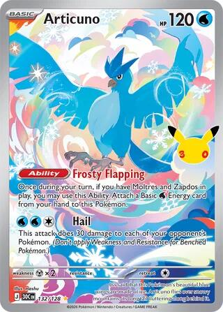 Articuno (132/128) [Mega Evolution: 30th Celebration] | I Want That Stuff Brandon